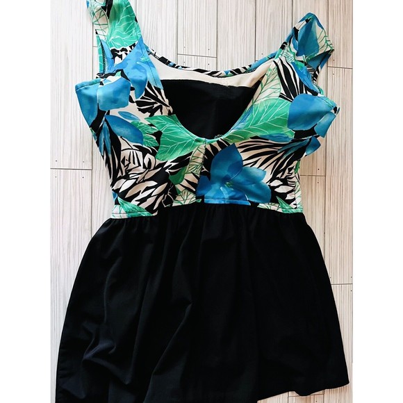 Vintage Perfection Fit by Roxanne Bathing Swim Suit Skort Floral Sz 18 40 C - Picture 6 of 7